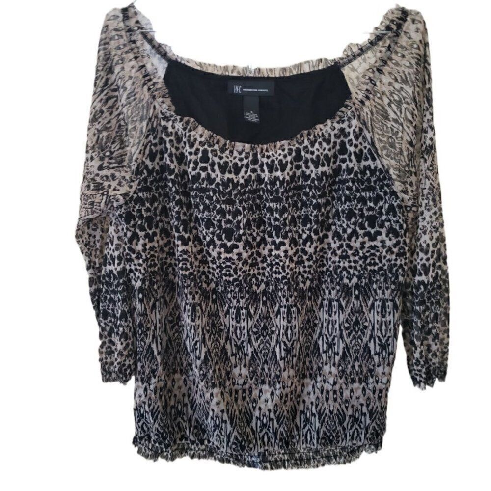 INC International Concepts Leopard Pattern Woman's Blouse